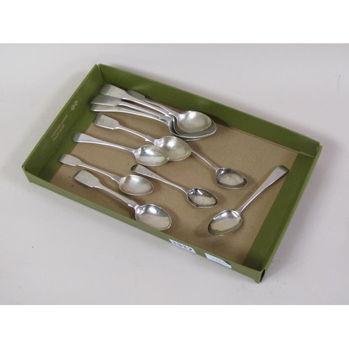 1517 - COLLECTION OF FOUR SILVER DESSERT SPOONS AND SEVEN TEASPOONS