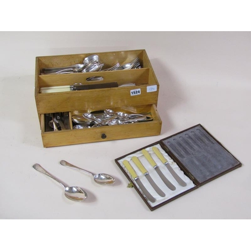 1524 - COLLECTION OF SILVER PLATED CUTLERY