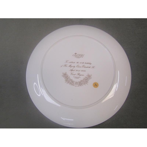 1611 - COALPORT QUEEN ELIZABETH II COMMEMORATIVE PLATE WITH CERTIFICATE, 28CM DIAM