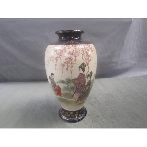 1617 - ORIENTAL SATSUMA VASE, 34CM H