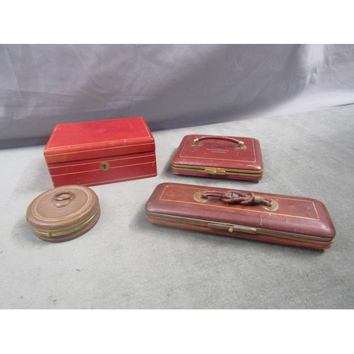 1194 - LATE VICTORIAN/EDWARDIAN LEATHER BOUND TRAVELLING CASES