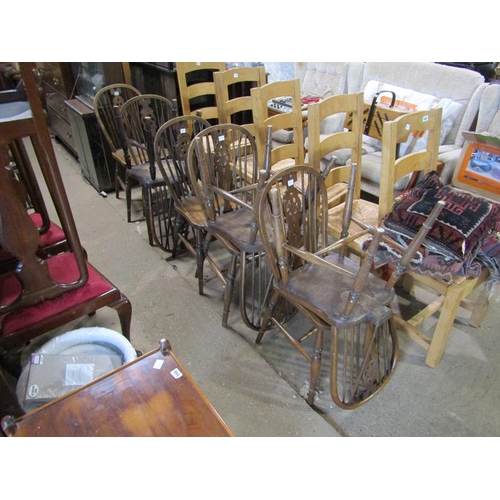 578 - EIGHT WHEELBACK DINING CHAIRS