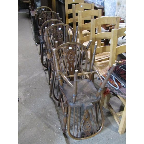 578 - EIGHT WHEELBACK DINING CHAIRS