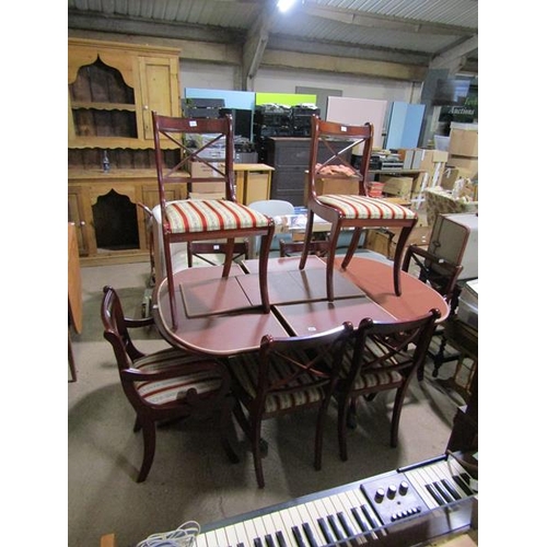 602 - REPRODUCTION D END DINING TABLE AND CHAIRS