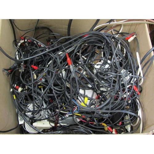 761 - BOX OF ELECTRIC LEADS ETC.