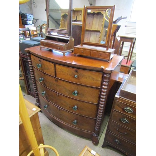 768 - VICTORIAN MAHOGANY BOW FRONT CHEST