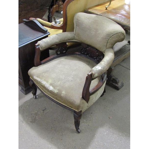 791 - VICTORIAN TUB CHAIR, COAL PERDONIUM