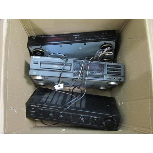 631 - BOX OF STEREO EQUIPMENT