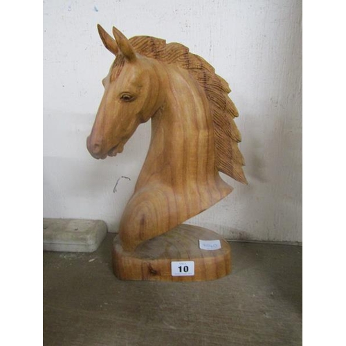 10 - CARVED WOODEN BUST OF A HORSE