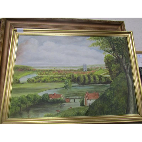 130 - COLLECTION OF FRAMED OILS - RIVERSCAPES ETC