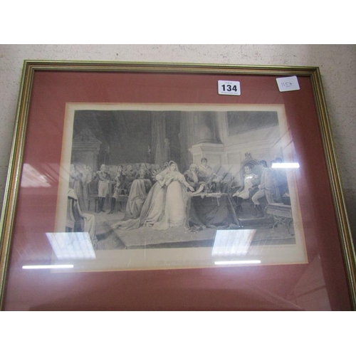 134 - FRAMED ENGRAVINGS - WATERLOO ETC