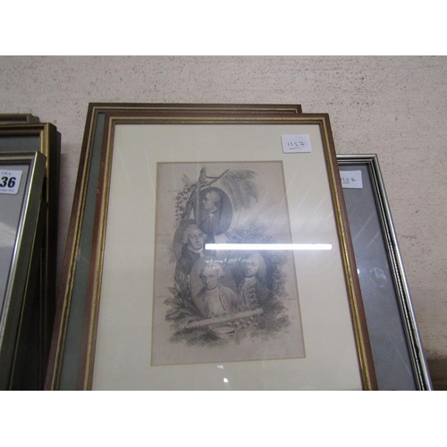 136 - COLLECTION OF FRAMED PRINTS,  ANTIQUE ENGRAVINGS, WATERCOLOURS ETC