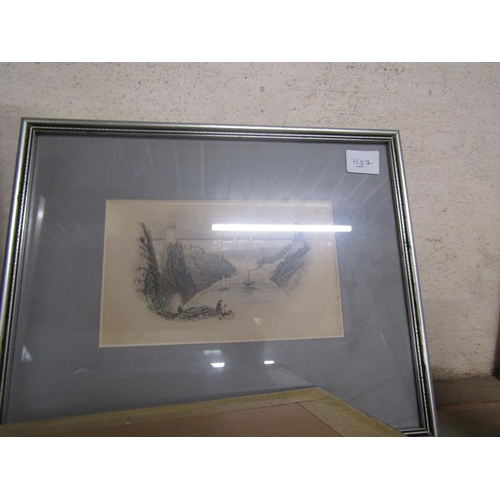 136 - COLLECTION OF FRAMED PRINTS,  ANTIQUE ENGRAVINGS, WATERCOLOURS ETC