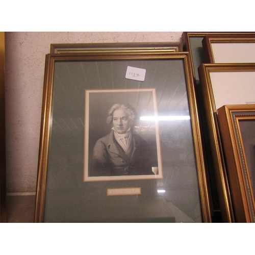 136 - COLLECTION OF FRAMED PRINTS,  ANTIQUE ENGRAVINGS, WATERCOLOURS ETC