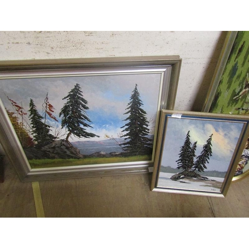 145 - FRAMED OILS AND WATERCOLOURS