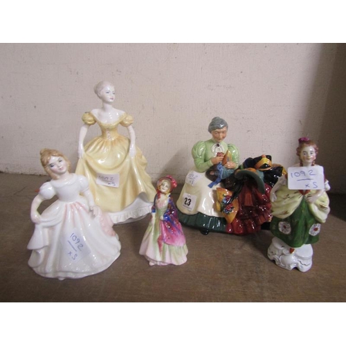 23 - COLLECTION OF FIGURINES TO INCL ROYAL DOULTON