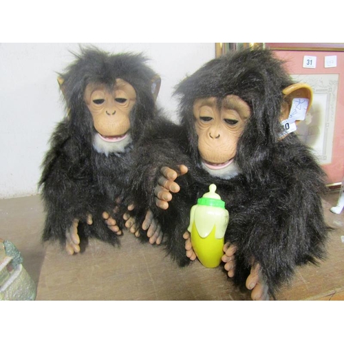 30 - TWO HASBRO CUDDLE CHIMPS