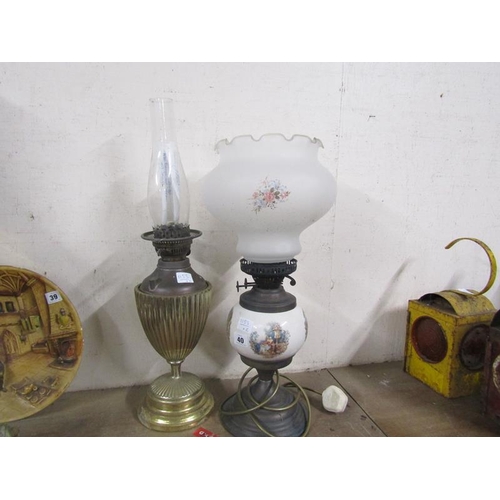 40 - OIL LAMP; TABLE LAMP; CEILING LAMP SHADE