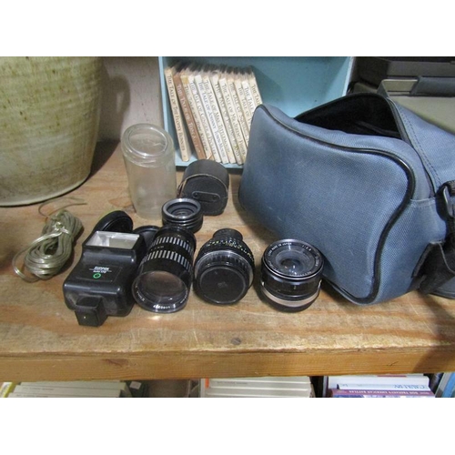 54 - CAMERA EQUIPMENT AND BAG