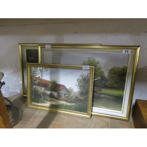 71 - COLLECTION OF FRAMED OILS - RURAL SCENES