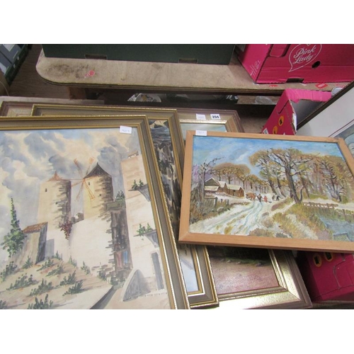 204 - COLLECTION OF FRAMED OILS