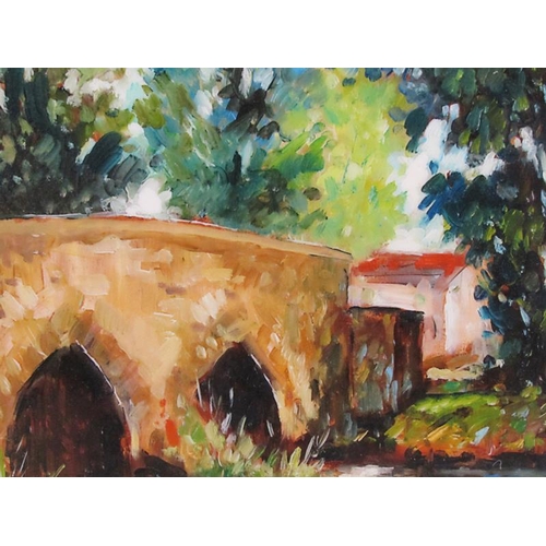 1218 - THE BRIDGE - GAINFORD, RESIN COPY ARTIST PROOF 1/10, F/G, 41CM X 41CM