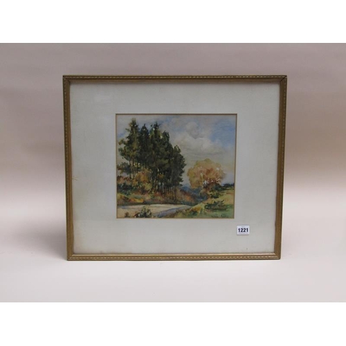 1221 - WILLIAM FRANKS - AUTUMN LANDSCAPE, SIGNED WATERCOLOUR, F/G, 26CM X 29CM