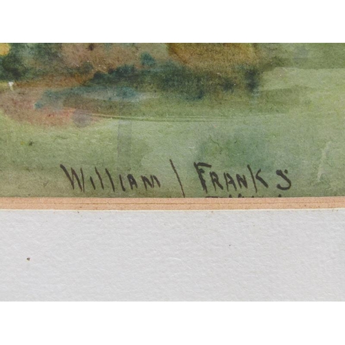 1221 - WILLIAM FRANKS - AUTUMN LANDSCAPE, SIGNED WATERCOLOUR, F/G, 26CM X 29CM