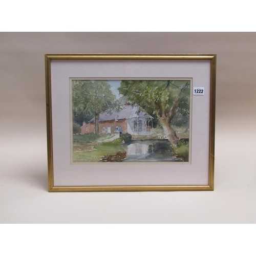 1222 - P TUNNICLIFFE - RIVERSIDE PAVILLION, SIGNED WATERCOLOUR, F/G, 26CM X 35CM