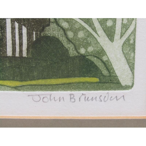 1243 - JOHN BRUNSDON - THREE LIMITED EDITION PRINTS - HALSCROFT FROM SUNDIAL, 1/20, CHICKSANDS PRIORY, 3/20... 