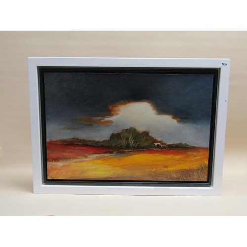 1230 - GAINFORD - BREAK IN THE STORM, SIGNED OIL ON CANVAS, FRAMED, 62CM X 92CM