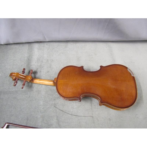 1364 - CHILDS VIOLIN AND BOW, 47CM L