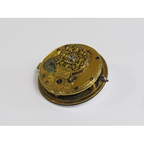 1507 - LATE 18C/EARLY 19C VERGE WATCH MOVEMENT