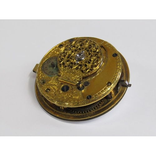 1507 - LATE 18C/EARLY 19C VERGE WATCH MOVEMENT