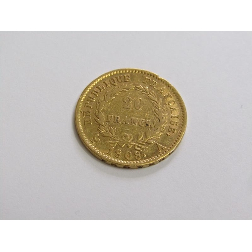 1513 - FRENCH 1808 20 FRANC GOLD PIECE