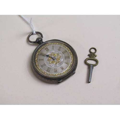 1549 - LATE VICTORIAN SILVER CASED FOB WATCH