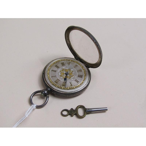 1549 - LATE VICTORIAN SILVER CASED FOB WATCH