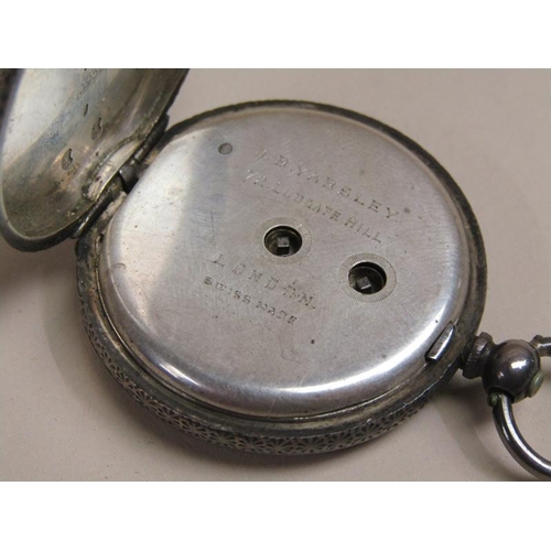 1549 - LATE VICTORIAN SILVER CASED FOB WATCH