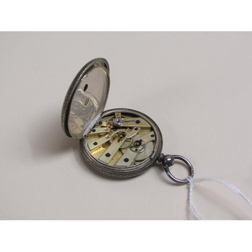 1549 - LATE VICTORIAN SILVER CASED FOB WATCH