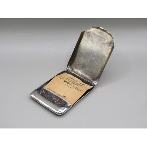 1554 - SILVER PAPER MATCHBOX, ONE SILVER CASED SCENT BOTTLE