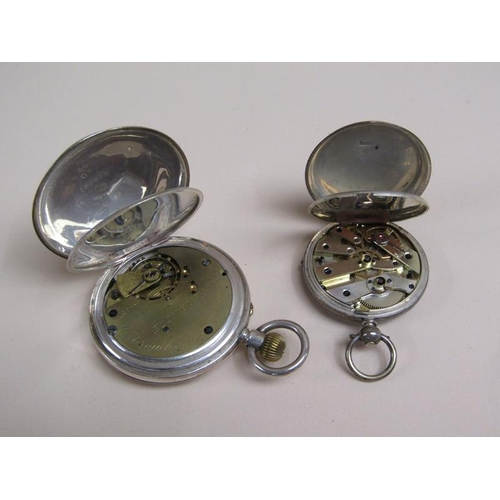 1565 - SILVER CASED FOB WATCH TOGETHER WITH SILVER CASED HUNTER POCKET WATCH, EDINBURGH MAKER W CROUCH & SO... 