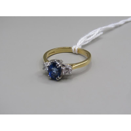 1615 - 18CT SAPPHIRE AND DIAMOND TRILOGY RING