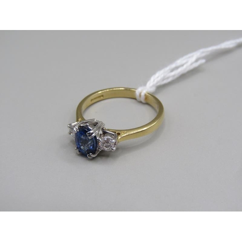 1615 - 18CT SAPPHIRE AND DIAMOND TRILOGY RING