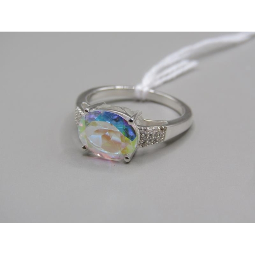 1616 - SILVER MYSTIC TOPAZ SET RING