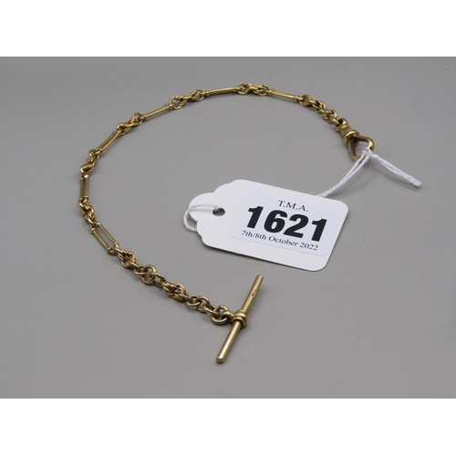 1621 - 18CT GOLD WATCH CHAIN, 23CM L, 15.4g