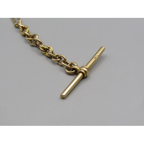 1621 - 18CT GOLD WATCH CHAIN, 23CM L, 15.4g