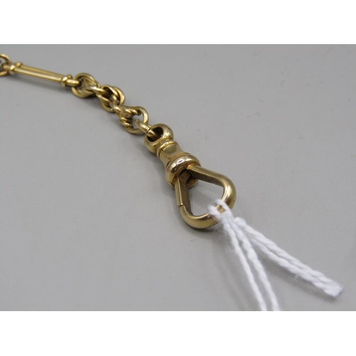 1621 - 18CT GOLD WATCH CHAIN, 23CM L, 15.4g