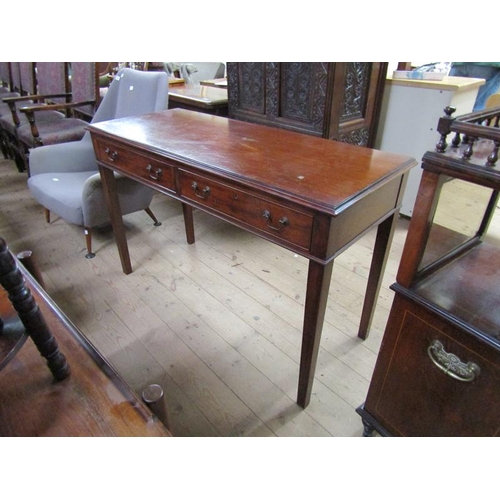 1958 - MAHOGANY TWO DRAWER SIDE TABLE 124 x 78 cms