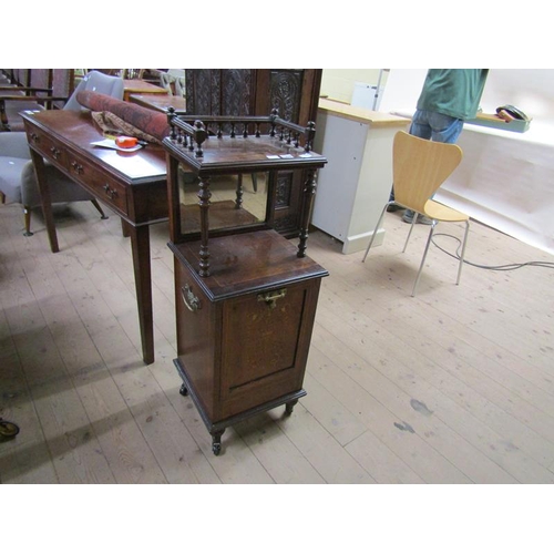 1960 - LATE VICTORIAN COAL PERDONIUM WITH UPPER SPINDLED SHELF 37 x 102