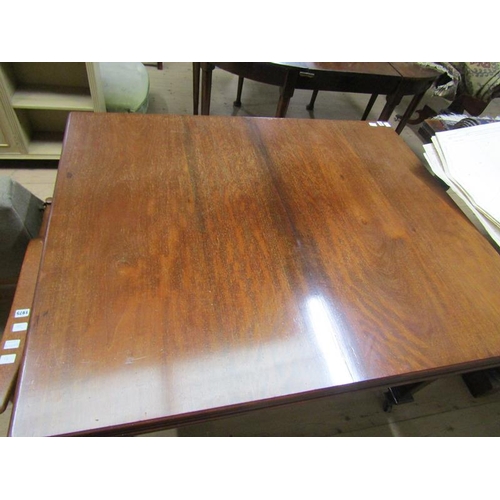 1974 - LATE 19/EARLY 20c MAHOGANY EXTENDING DINING TABLE ON SQUARE FORMED TAPERING LEGS 182 x 74 cms H - WI... 